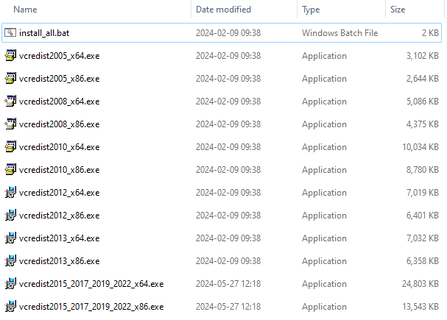 Visual C++ Redistributable Runtimes All-in-One